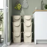 IKEA TRÖSKNING (ИКЕА ТРЁСКНИНГ) — Контейнер для мусора с крышкой, светло-бежевый 12 л — фото 5