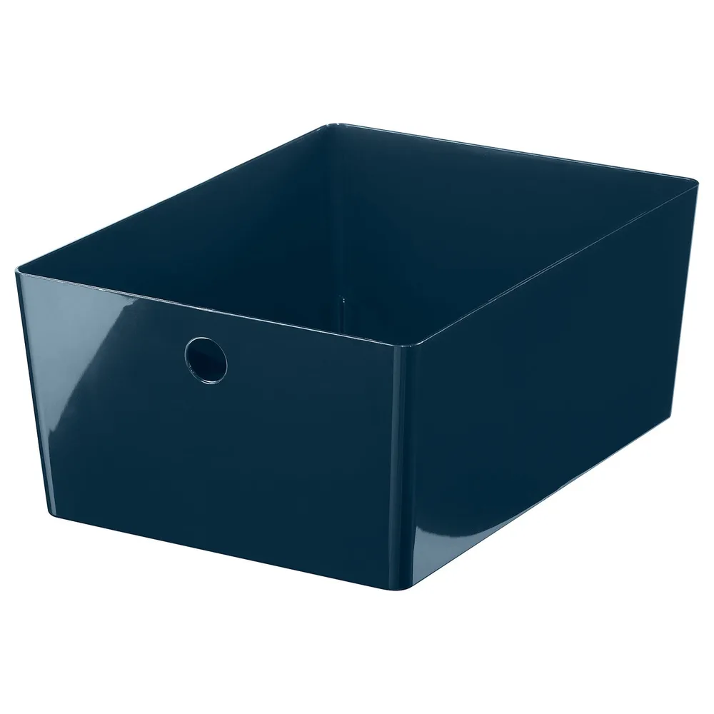 IKEA KUGGIS (ИКЕА КУГГИС) — Контейнер, чёрно-синий 26x35x15 см