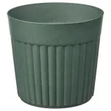 IKEA FRÄKENVÄXT (ИКЕА ФРЭКЕНВЭКСТ) — Кашпо для цветов, для дома/улицы, тёмно-зелёное 24 см — фото 1