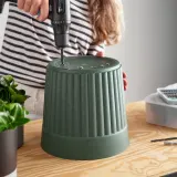 IKEA FRÄKENVÄXT (ИКЕА ФРЭКЕНВЭКСТ) — Кашпо для цветов, для дома/улицы, тёмно-зелёное 24 см — фото 3