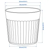IKEA FRÄKENVÄXT (ИКЕА ФРЭКЕНВЭКСТ) — Кашпо для цветов, для дома/улицы, тёмно-зелёное 24 см — фото 4