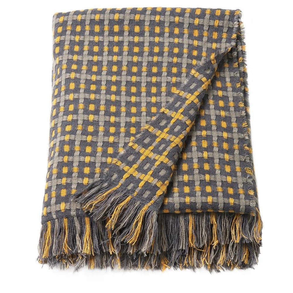 IKEA FLIKBRUNÖRT (ИКЕА ФЛИКБРУНЁРТ) — Плед, клетка 130x170 см