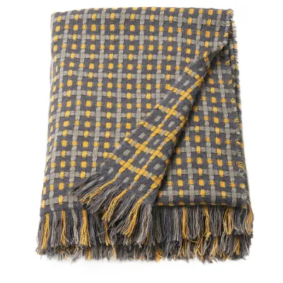 IKEA FLIKBRUNÖRT (ИКЕА ФЛИКБРУНЁРТ) — Плед, клетка 130x170 см