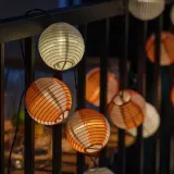 IKEA SOLVINDEN (ИКЕА СОЛВИНДЕН) — Гирлянда светодиодная, 24 лампочки, на солнечной батарее шар/оранжево-розовый — фото 2