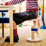 IKEA PS 2026 (ИКЕА ПС 2026) — Табурет с регулировкой высоты, берёза/прозрачный лак, ярко-синий — фото 2