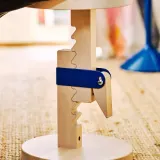 IKEA PS 2026 (ИКЕА ПС 2026) — Табурет с регулировкой высоты, берёза/прозрачный лак, ярко-синий — фото 3