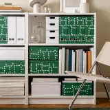 IKEA FJÄDERHARV (ИКЕА ФЙЭДЕРХАРВ) — Коробка с крышкой, зелёный/в горошек 25x35x16 см — фото 5