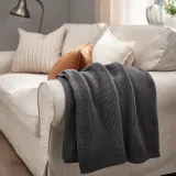 IKEA HUMLEMOTT (ИКЕА ХУМЛЕМОТТ) — Плед, антрацит 130х170 см — фото 2
