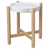 IKEA SATSUMAS (ИКЕА САТСУМАС) — Подставка для цветочного горшка, бамбук/белый 36 см — фото 2