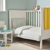 IKEA LEN (ИКЕА ЛЕН) — Пододеяльник и наволочка для кроватки, бело-синий/узор в полоску кора 110х125/35х55 см — фото 3