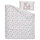IKEA LEN (ИКЕА ЛЕН) — Пододеяльник и наволочка для кроватки, белый бежевый/в зайчиках 110х125/35х55 см — фото 2
