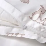 IKEA LEN (ИКЕА ЛЕН) — Пододеяльник и наволочка для кроватки, белый бежевый/в зайчиках 110х125/35х55 см — фото 4