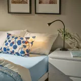 IKEA VÅRVIAL (ИКЕА ВОРВИАЛ) — Простыня на резинке, светло-синий 90х200 см — фото 3
