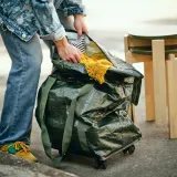 IKEA KOMPISHÄNG (ИКЕА КОМПИСХЭНГ) — Сумка для покупок на колёсиках, зелёный 40х30х81 см — фото 3