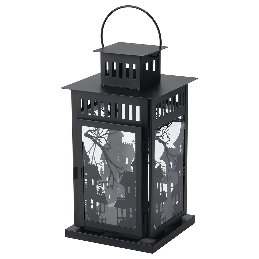IKEA KUSTFYR (ИКЕА КУСТФИР) — Фонарь для свечей-столбиков, чёрный 44 см