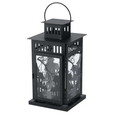 IKEA KUSTFYR (ИКЕА КУСТФИР) — Фонарь для свечей-столбиков, чёрный 44 см