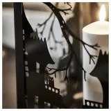 IKEA KUSTFYR (ИКЕА КУСТФИР) — Фонарь для свечей-столбиков, чёрный 44 см — фото 4