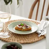 IKEA STRIMMIG (ИКЕА СТРИММИГ) — Тарелка десертная, каменная керамика бледный серо-зелёный 21 см — фото 2