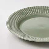 IKEA STRIMMIG (ИКЕА СТРИММИГ) — Тарелка десертная, каменная керамика бледный серо-зелёный 21 см — фото 3