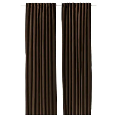 IKEA SANELA (ИКЕА САНЕЛА) — Штора, 2 шт., тёмно-коричневый/на шторной ленте 140x300 см