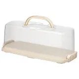 IKEA BAKTIDER (ИКЕА БАКТИДЕР) — Контейнер для торта с крышкой, белый 36x16 см — фото 1