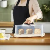 IKEA BAKTIDER (ИКЕА БАКТИДЕР) — Контейнер для торта с крышкой, белый 36x16 см — фото 4