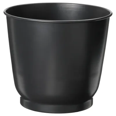 IKEA BROKTRAST (ИКЕА БРОКТРАСТ) — Кашпо, для дома/улицы/тёмно-серый 19 см