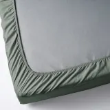 IKEA DVALA (ИКЕА ДВАЛА) — Простыня на резинке, серо-зелёный 140x200 см — фото 6