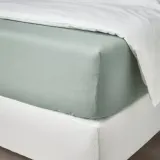 IKEA DVALA (ИКЕА ДВАЛА) — Простыня на резинке, серо-зелёный 160x200 см — фото 4