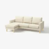 IKEA SALTSJÖBADEN (ИКЕА САЛТШЁБАДЕН) — Чехол на диван 3-местный с шезлонгом, Vittangi светло-бежевый/белый — фото 2
