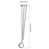 IKEA KRILLE (ИКЕА КРИЛЛЕ) — Ножка с колесиком, белая 70 см — фото 2