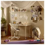 IKEA KRILLE (ИКЕА КРИЛЛЕ) — Ножка с колесиком, белая 70 см — фото 3