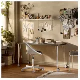 IKEA KRILLE (ИКЕА КРИЛЛЕ) — Ножка с колесиком, белая 70 см — фото 4