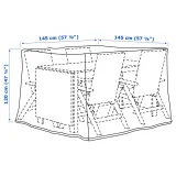 IKEA TOSTERÖ (ИКЕА ТОСТЕРЁ) — Чехол для мебели, для обеденного комплекта/чёрный 145х145 см — фото 6