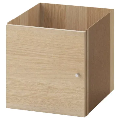 IKEA KALLAX (ИКЕА КАЛЛАКС) — Вставка с дверцей, имитация дуба, окрашенного в белый, 33х33 см