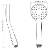 IKEA LILLREVET (ИКЕА ЛИЛЛРЕВЕТ) — Душевая лейка 1 режим, белый — фото 5