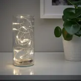 IKEA LEDFYR (ИКЕА ЛЕДФИР) — Гирлянда LED, 12 ламп, для помещений/на батарейках серебристая — фото 3