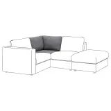 IKEA VIMLE (ИКЕА ВИМЛЕ) — Чехол на угловую секцию, Лейде серый-чёрный — фото 2