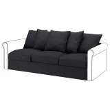 IKEA GRÖNLID (ИКЕА ГРЁНЛИД) — Чехол на трёхместную секцию — Хилларед, антрацит — фото 2