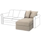 IKEA GRÖNLID (ИКЕА ГРЁНЛИД) — Чехол на секцию-шезлонг — Хилларед, бежевый — фото 2