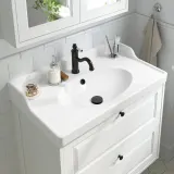 IKEA HAMNSKÄR (ИКЕА ХАМНСКЭР) — Смеситель для раковины, чёрный — фото 2