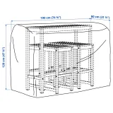 IKEA TOSTERÖ (ИКЕА ТОСТЕРЁ) — Чехол для садовой мебели, стол и стулья/чёрный 190x80 см — фото 4
