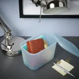 IKEA RYKTA (ИКЕА РИКТА) — Контейнер с крышкой, прозрачный серо-синий 12x18x12 см/1.5 л — фото 2