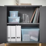 IKEA RYKTA (ИКЕА РИКТА) — Контейнер с крышкой, прозрачный серо-синий 12x18x12 см/1.5 л — фото 3