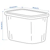 IKEA RYKTA (ИКЕА РИКТА) — Контейнер с крышкой, прозрачный серо-синий 12x18x12 см/1.5 л — фото 6