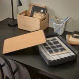 IKEA HARVMATTA (ИКЕА ХАРВМАТТА) — Коробка с крышкой, антрацит 24x35x6 см — фото 4