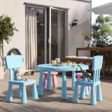 IKEA MAMMUT (ИКЕА МАММУТ) — Стул детский, для дома и улицы/светло-голубой — фото 4