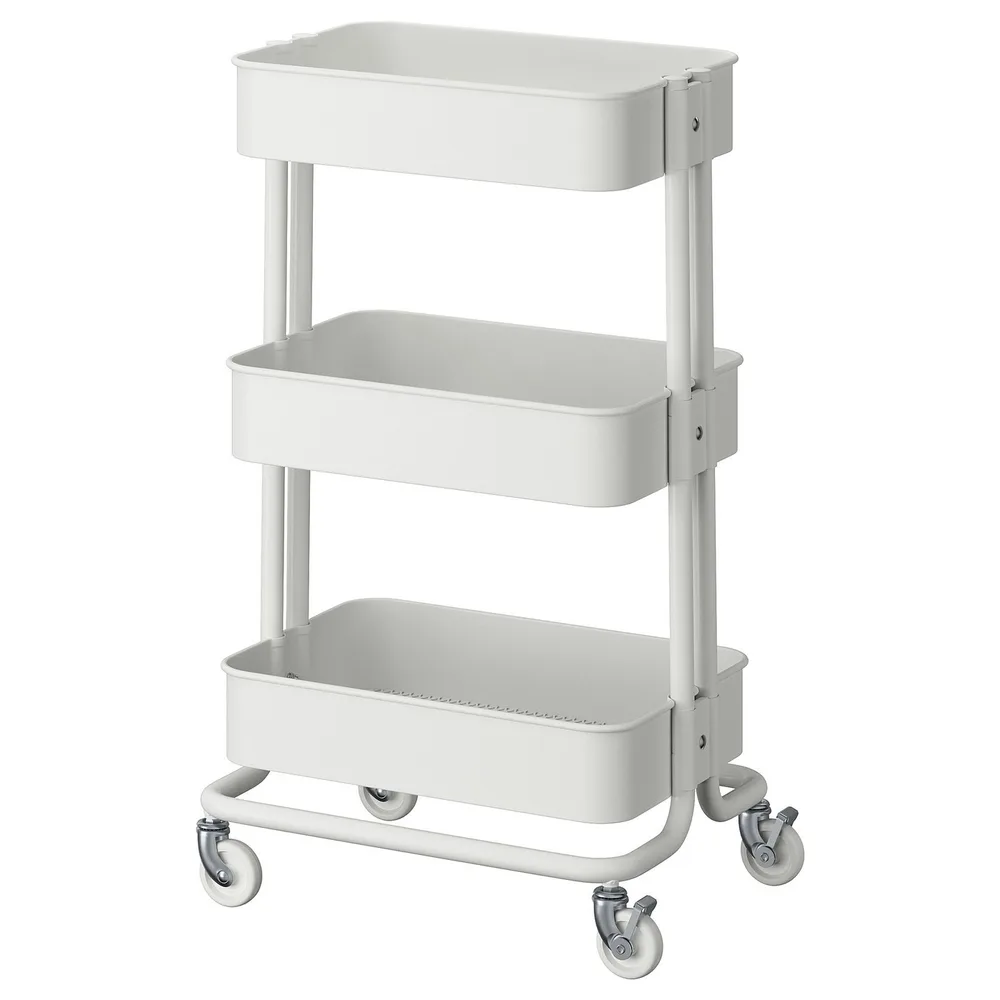 IKEA RÅSKOG (ИКЕА РОСКОГ) — Тележка, белый 35х45х77 см