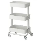 IKEA RÅSKOG (ИКЕА РОСКОГ) — Тележка, белый 35х45х77 см — фото 1