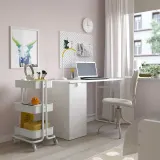 IKEA RÅSKOG (ИКЕА РОСКОГ) — Тележка, белый 35х45х77 см — фото 3